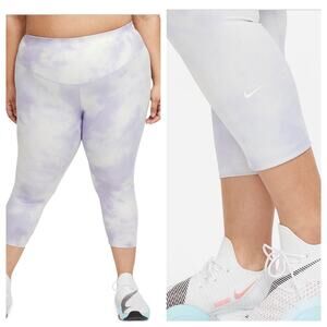 NEW Nike Leggings Plus Size One Icon Clash Crop Tie-Dye High Rise Women’s 1X
